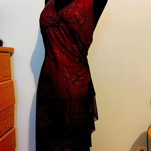 Prom dress worn once red and black with lace